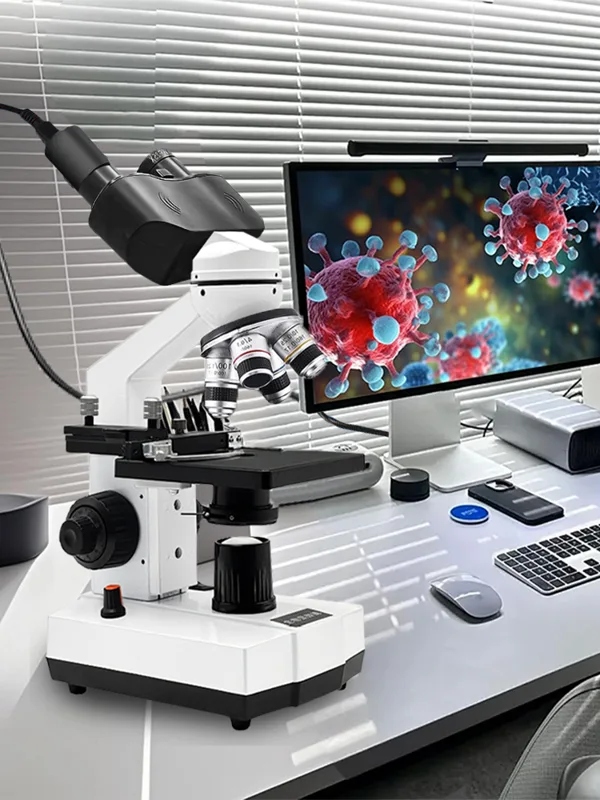 Microscope Compound 40X - Microscope binoculaire professionnel à LED 40X-2500X,