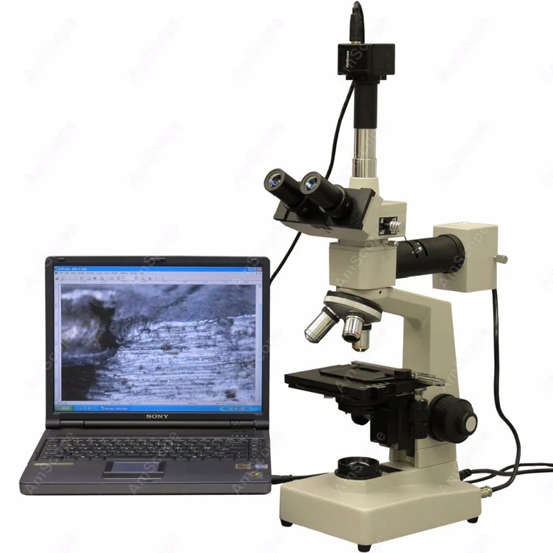 Microscope Compound 40X - Microscope composé trinoculaire métallurgique AmScope 40X-1600X