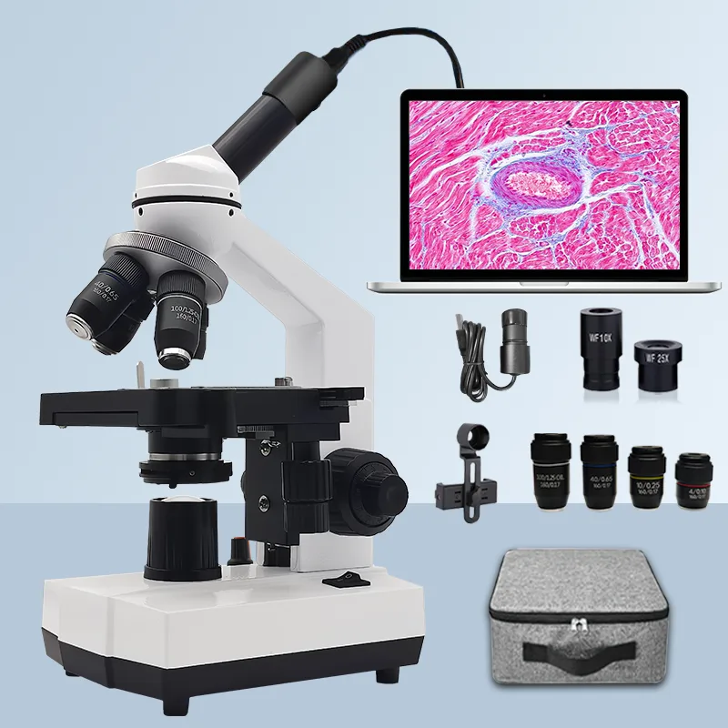 Microscope Compound 40X - Microscope binoculaire composé biologique professionnel 40X-2500X