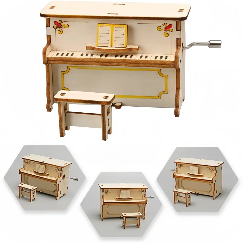 Science Diy Model - Piano à manivelle DIY pour enfants,